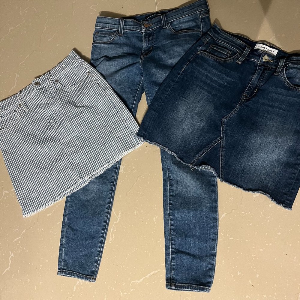 MADEWELL & FLYING MONKEY SKIRT - J BRAND JEANS - SIZE 26